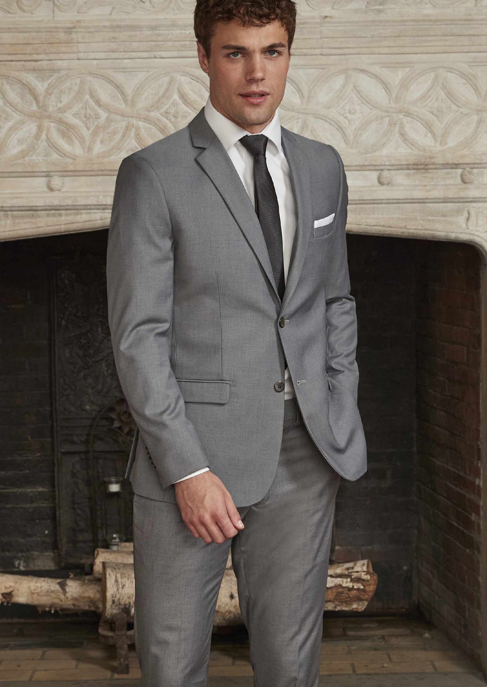 Grey Melange Suiting Fabric 2288